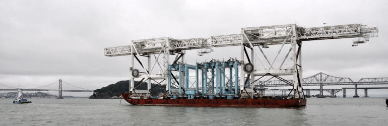 Massport cranes departing