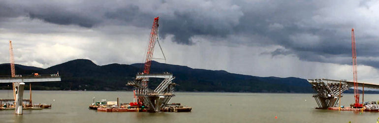 Lake Champlain Bridge Replacement Project girder installation